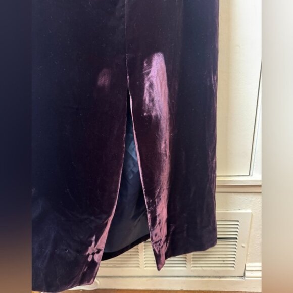 Vintage Victor Costa Saks Fifth Avenue Puff Sleeve Velvet Blue Formal Dress 10 - Picture 11 of 15